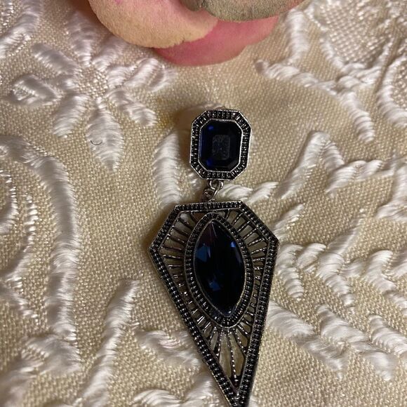 DEROATY Sterling Sliver Black drop Pearl  Earrings - Picture 4 of 5